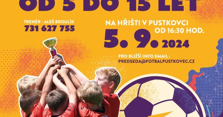 Nábor dětí fotbalový klub Pustkovec